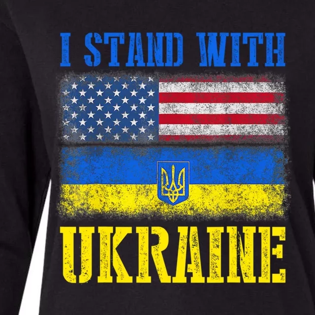 Support I Stand With Ukraine American Ukrainian Flag Gift Womens Cotton Relaxed Long Sleeve T-Shirt