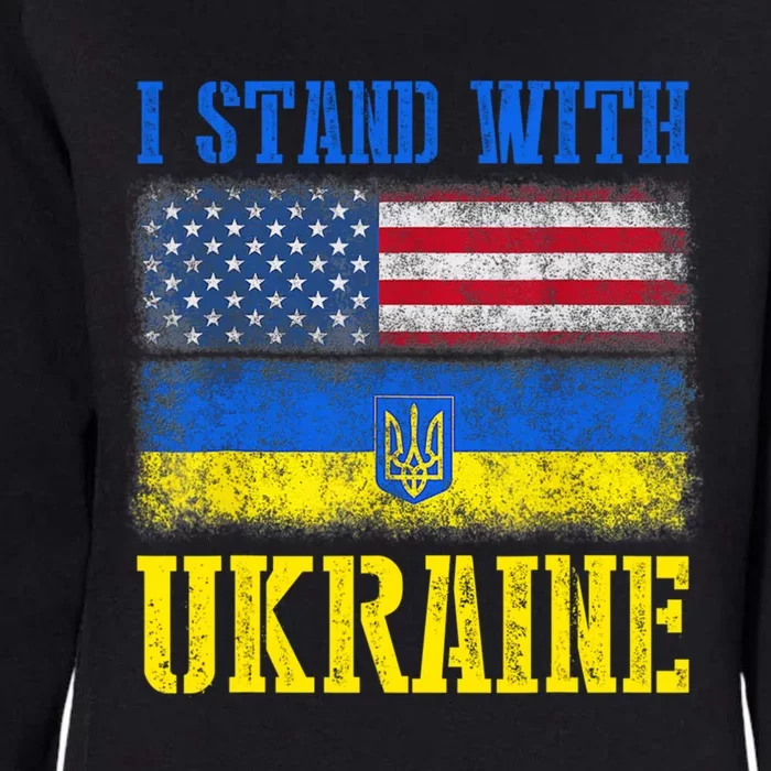 Support I Stand With Ukraine American Ukrainian Flag Gift Womens California Wash Sweatshirt