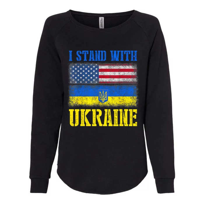 Support I Stand With Ukraine American Ukrainian Flag Gift Womens California Wash Sweatshirt