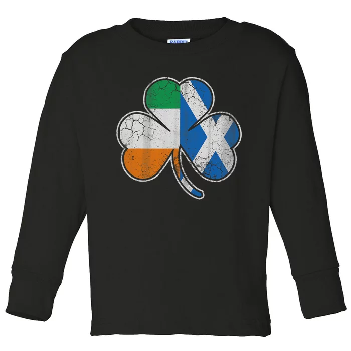 Scotch Irish Shamrock Scottish St Patricks Day Toddler Long Sleeve Shirt