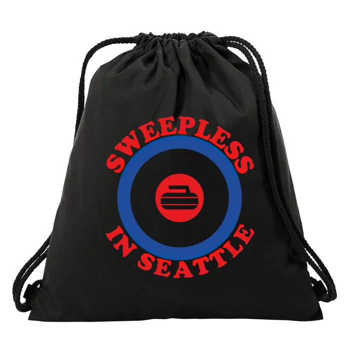 Sweepless In Seattle Curling Cute Gift Drawstring Bag