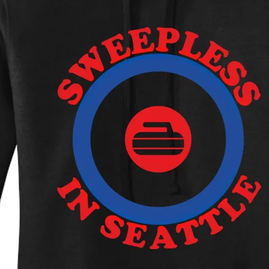 Sweepless In Seattle Curling Cute Gift Women's Pullover Hoodie