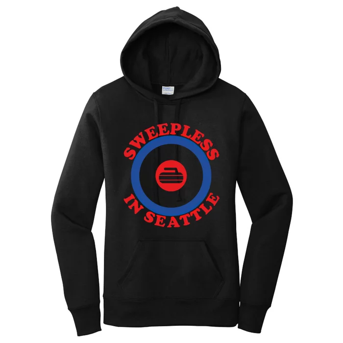 Sweepless In Seattle Curling Cute Gift Women's Pullover Hoodie