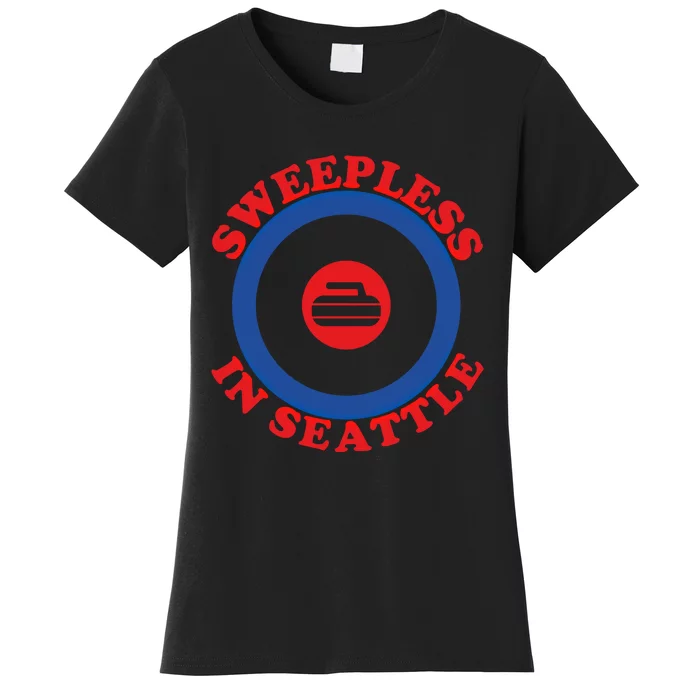 Sweepless In Seattle Curling Cute Gift Women's T-Shirt