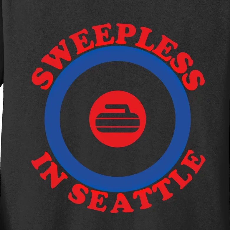 Sweepless In Seattle Curling Cute Gift Kids Long Sleeve Shirt