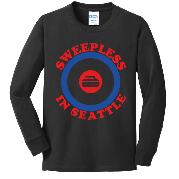 Sweepless In Seattle Curling Cute Gift Kids Long Sleeve Shirt