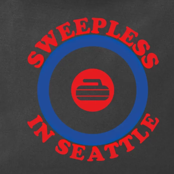 Sweepless In Seattle Curling Cute Gift Zip Tote Bag