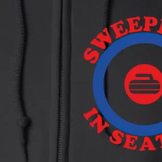 Sweepless In Seattle Curling Cute Gift Full Zip Hoodie