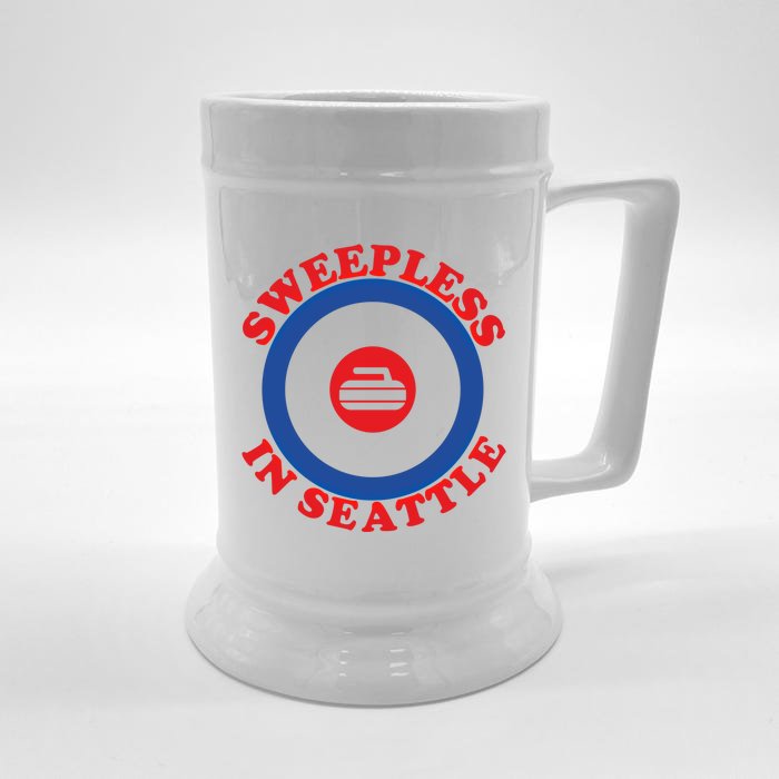 Sweepless In Seattle Curling Cute Gift Front & Back Beer Stein