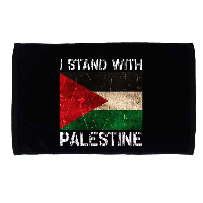 Support I Stand With Palestine Free Palestine Flag Arabic Microfiber Hand Towel