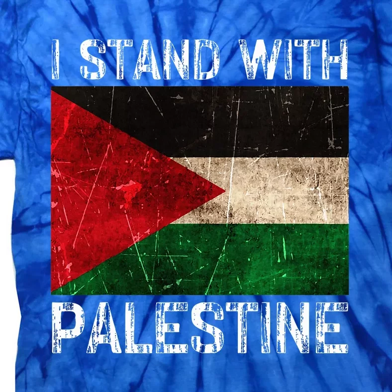 Support I Stand With Palestine Free Palestine Flag Arabic Tie-Dye T-Shirt