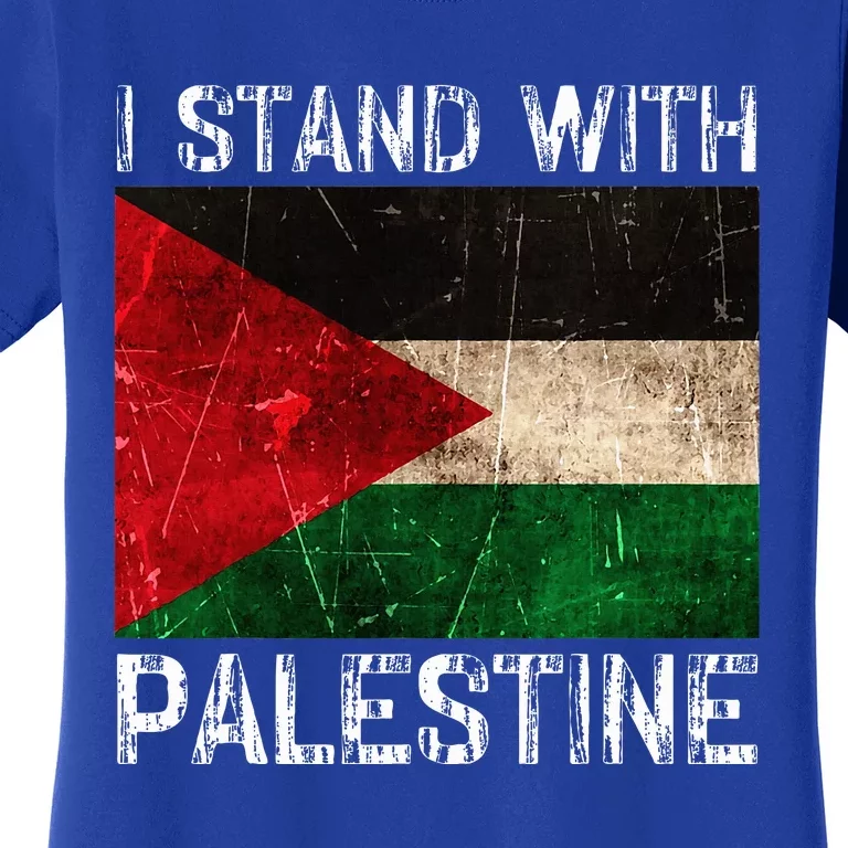 Support I Stand With Palestine Free Palestine Flag Arabic Women's T-Shirt