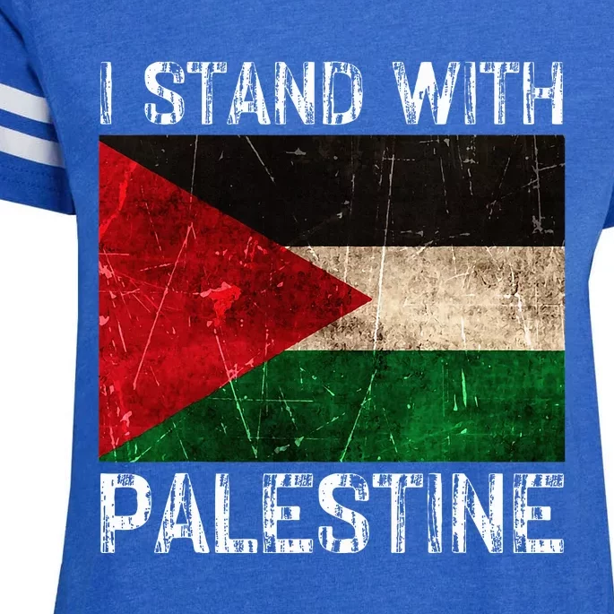 Support I Stand With Palestine Free Palestine Flag Arabic Enza Ladies Jersey Football T-Shirt