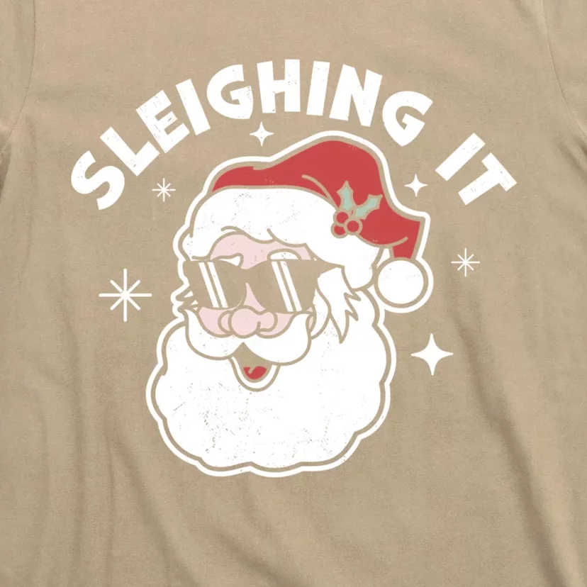 Sleighing It Santa Claus Funny Christmas Santa's Sleigh Xmas Classic T-Shirt