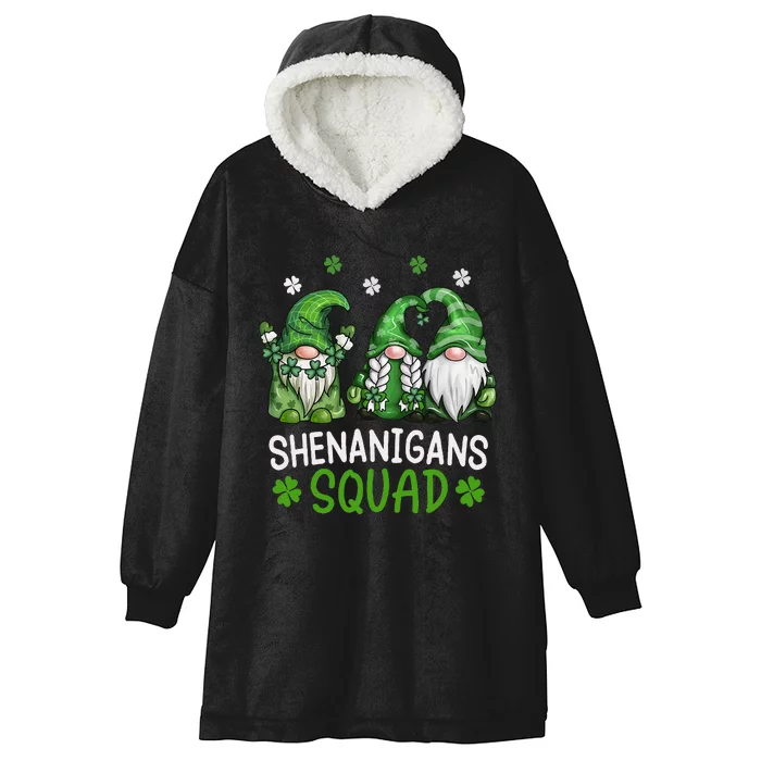 saint irish Shenanigans Squad St Patricks Day Gnomes Hooded Wearable Blanket