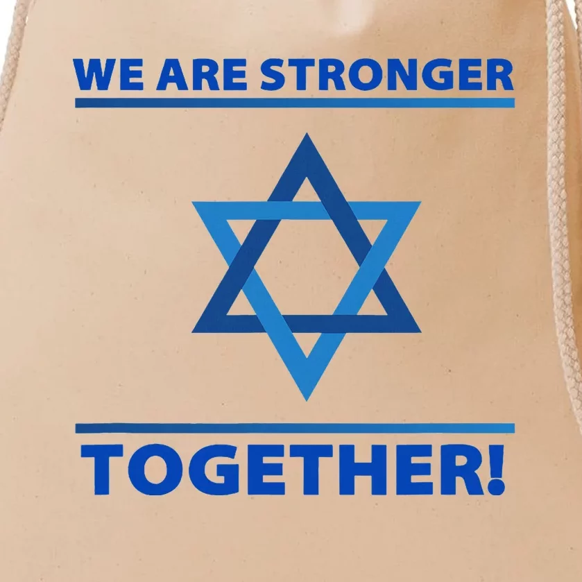 Support Israel Stronger Together Jewish David Star Drawstring Bag