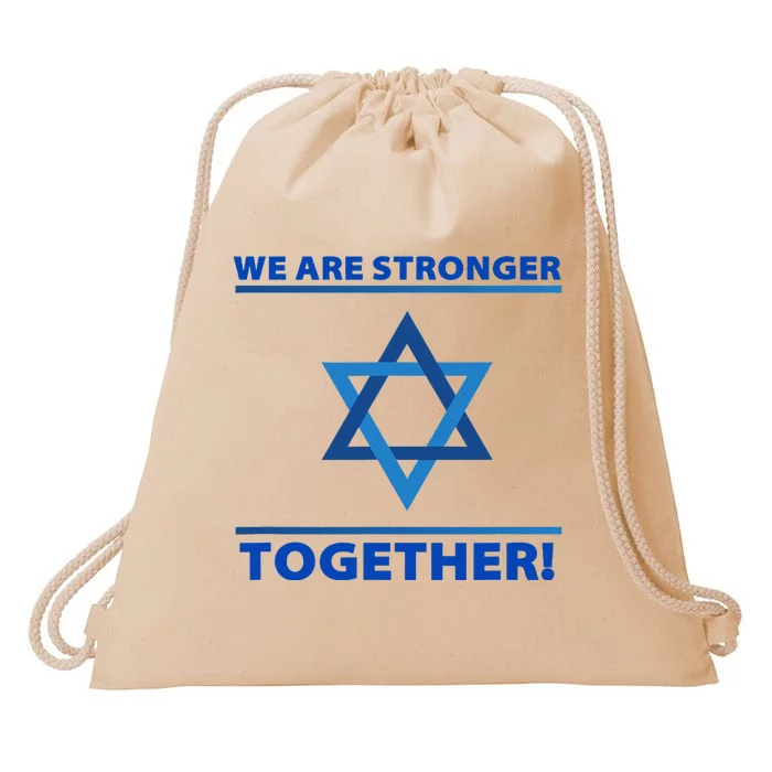 Support Israel Stronger Together Jewish David Star Drawstring Bag