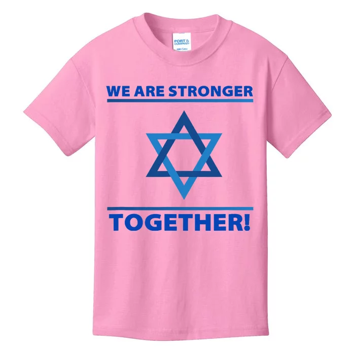 Support Israel Stronger Together Jewish David Star Kids T-Shirt