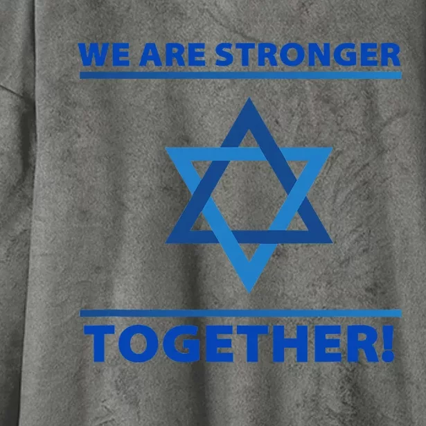 Support Israel Stronger Together Jewish David Star Hooded Wearable Blanket