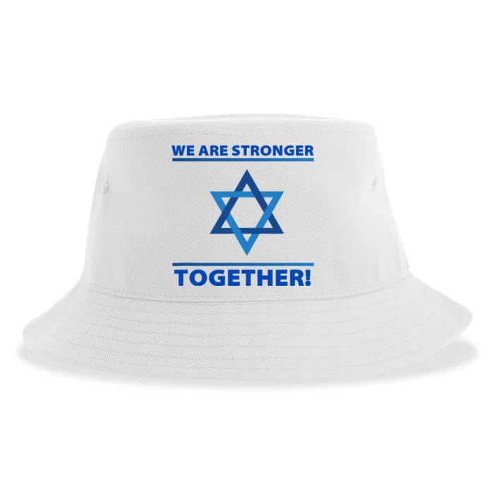 Support Israel Stronger Together Jewish David Star Sustainable Bucket Hat