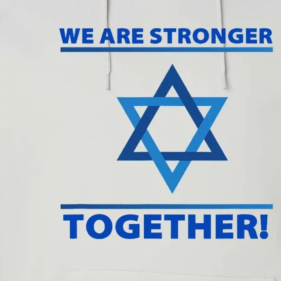 Support Israel Stronger Together Jewish David Star Performance Fleece Hoodie