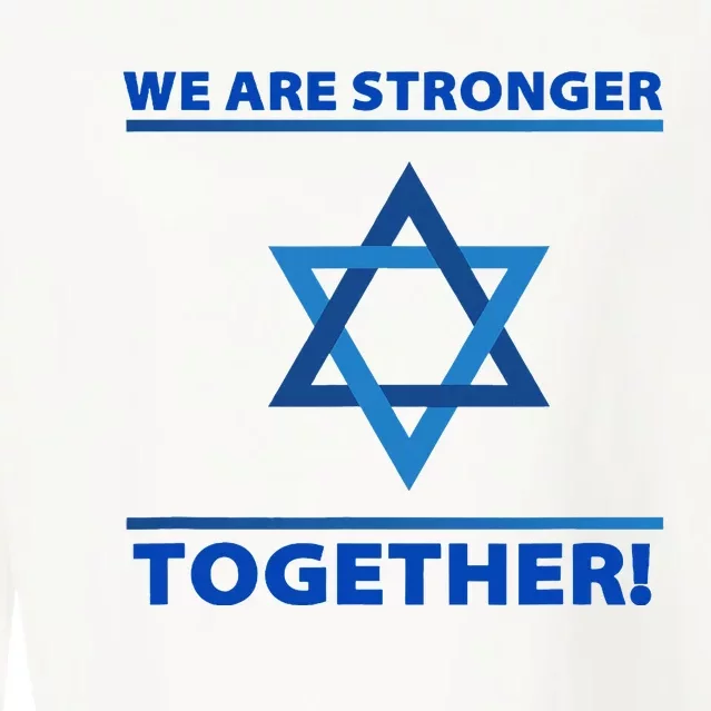 Support Israel Stronger Together Jewish David Star Cropped Pullover Crew