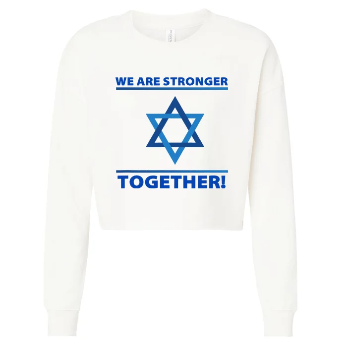 Support Israel Stronger Together Jewish David Star Cropped Pullover Crew