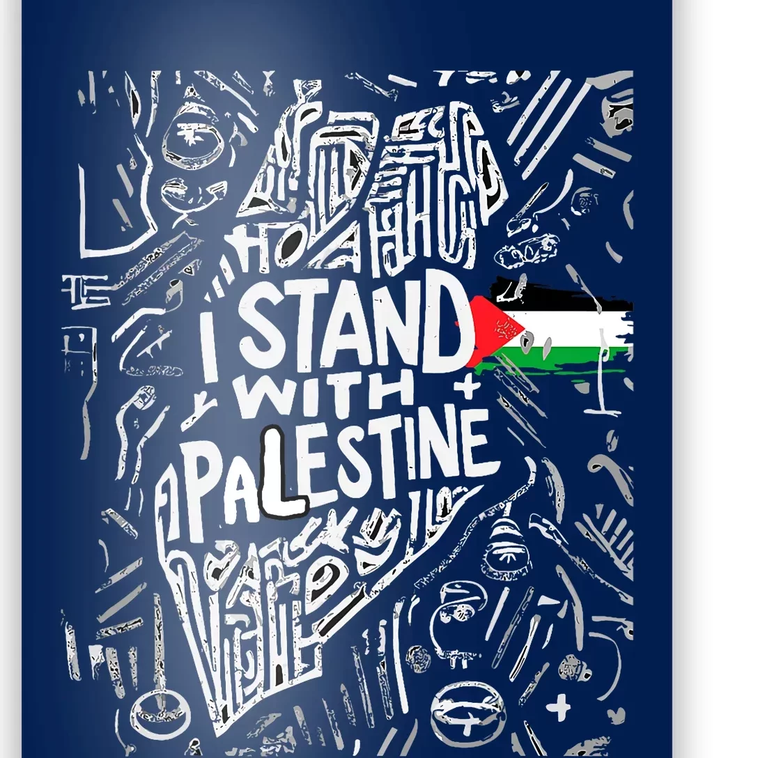 Support I Stand With Palestine Free Palestine Flag Arabic Poster