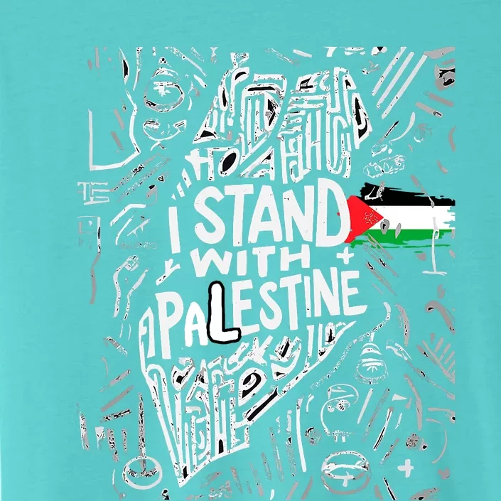 Support I Stand With Palestine Free Palestine Flag Arabic ChromaSoft Performance T-Shirt