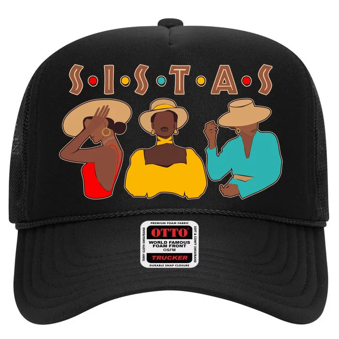 Sistas Stylish African American High Crown Mesh Trucker Hat