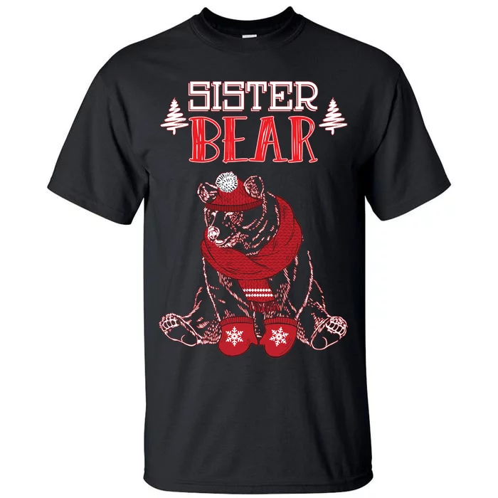 Sister Bear Christmas Santa Family Matching Pajamas Tall T-Shirt