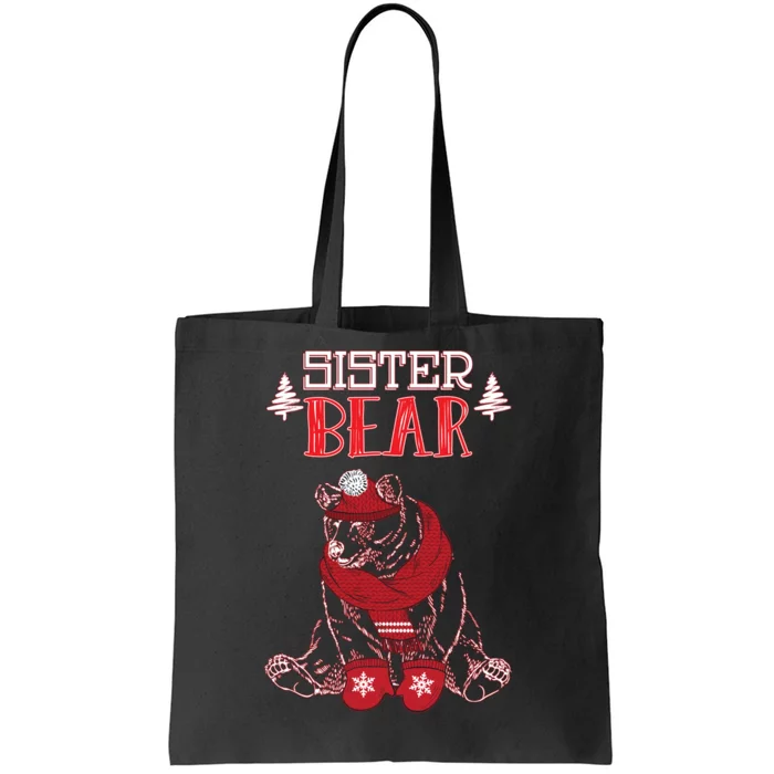 Sister Bear Christmas Santa Family Matching Pajamas Tote Bag