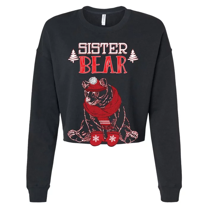 Sister Bear Christmas Santa Family Matching Pajamas Cropped Pullover Crew