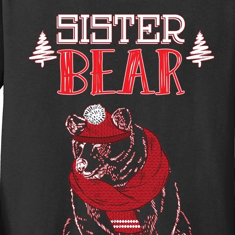 Sister Bear Christmas Santa Family Matching Pajamas Kids Long Sleeve Shirt