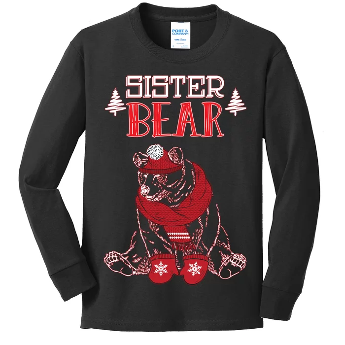 Sister Bear Christmas Santa Family Matching Pajamas Kids Long Sleeve Shirt