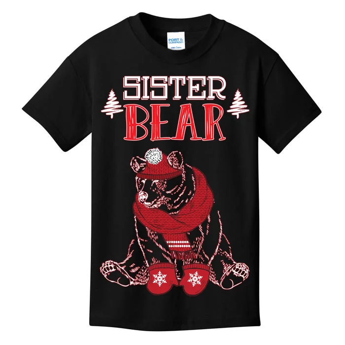 Sister Bear Christmas Santa Family Matching Pajamas Kids T-Shirt