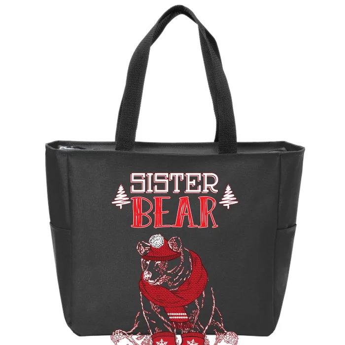 Sister Bear Christmas Santa Family Matching Pajamas Zip Tote Bag