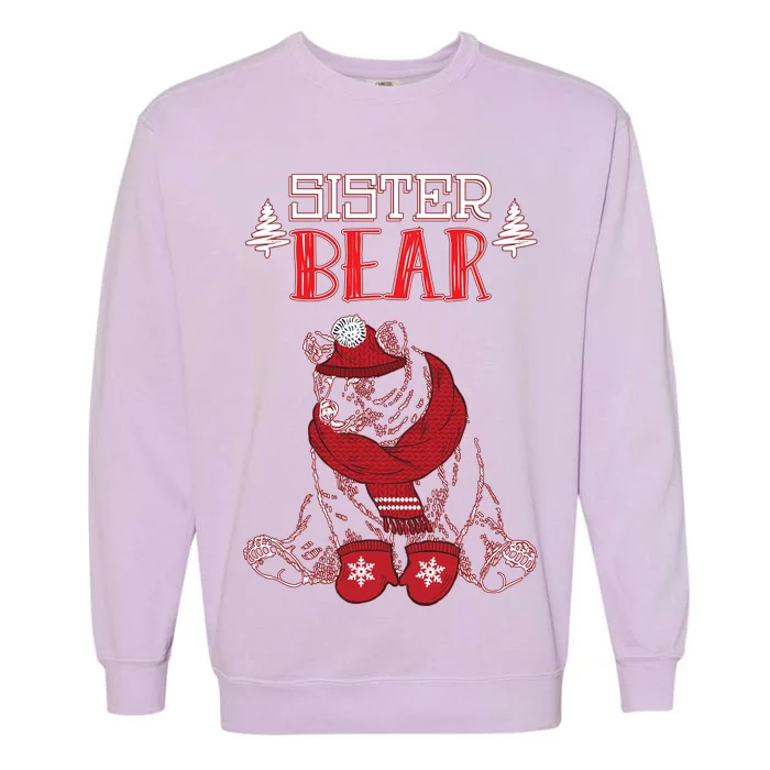 Sister Bear Christmas Santa Family Matching Pajamas Garment-Dyed Sweatshirt