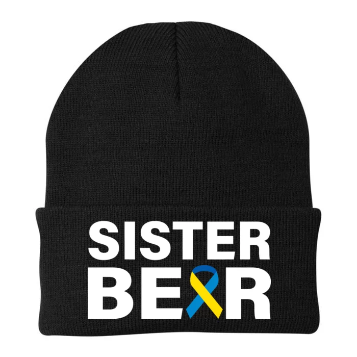 Sister Bear Down Syndrome Awareness Knit Cap Winter Beanie