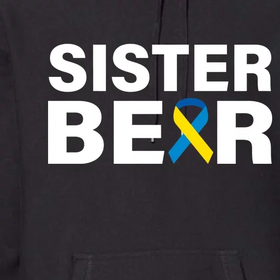 Sister Bear Down Syndrome Awareness Premium Hoodie