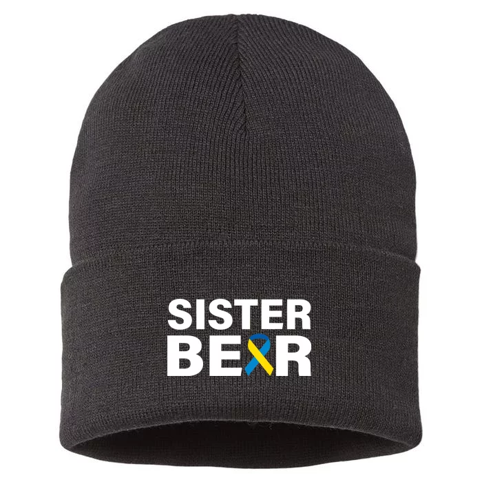 Sister Bear Down Syndrome Awareness Sustainable Knit Beanie