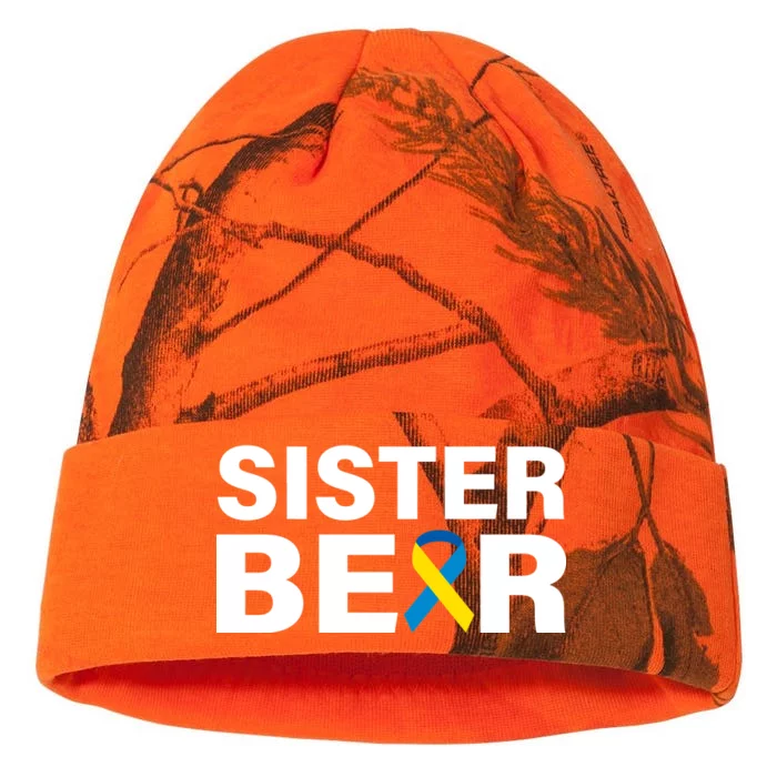 Sister Bear Down Syndrome Awareness Kati - 12in Camo Beanie