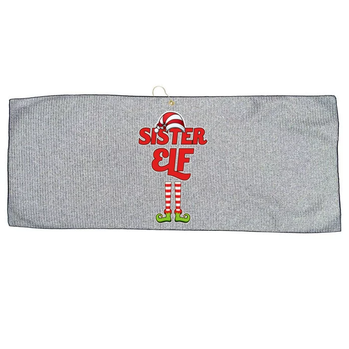 Sister Elf Christmas Large Microfiber Waffle Golf Towel