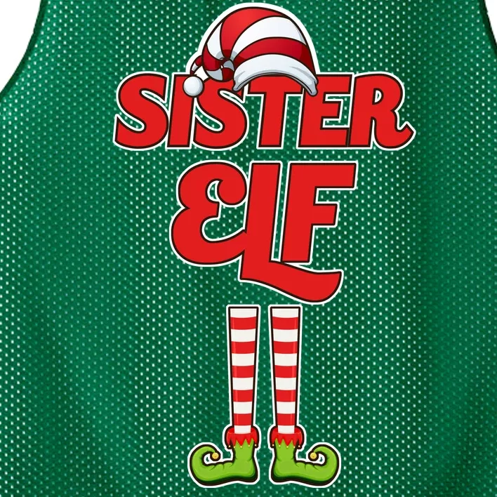 Sister Elf Christmas Mesh Reversible Basketball Jersey Tank