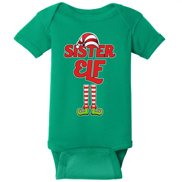 Sister Elf Christmas Baby Bodysuit