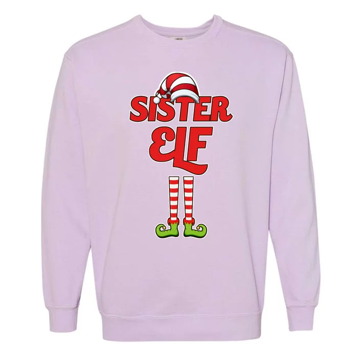 Sister Elf Christmas Garment-Dyed Sweatshirt