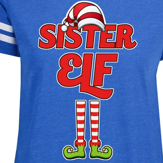 Sister Elf Christmas Enza Ladies Jersey Football T-Shirt