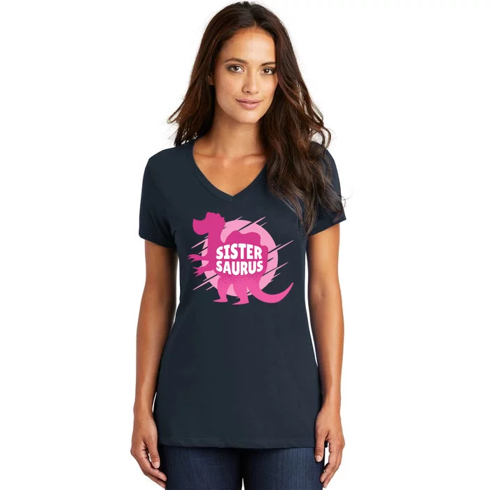 Sister Saurus Women's V-Neck T-Shirt