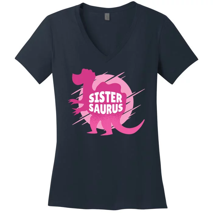 Sister Saurus Women's V-Neck T-Shirt