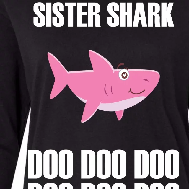 Sister Shark Doo Womens Cotton Relaxed Long Sleeve T-Shirt